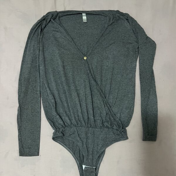 Body Cinza Manga Longa