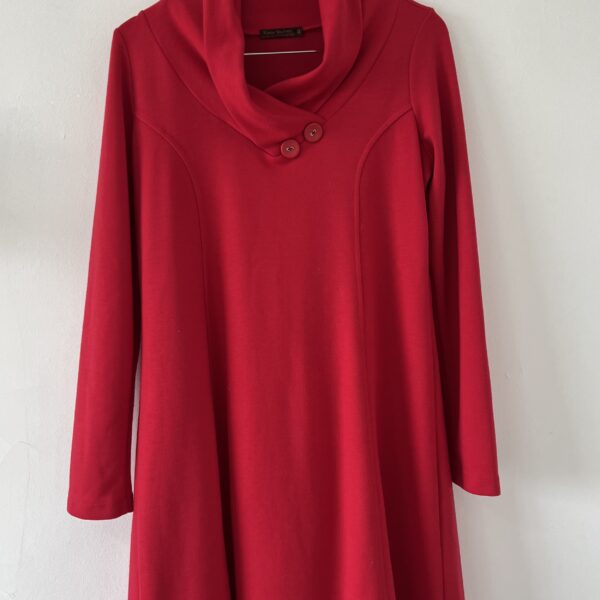VESTIDO VERMELHO COM GOLA