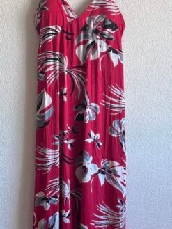 Vestido Vermelho com Estampa Floral