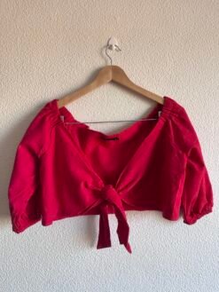 Cropped Vermelho em Linho Lizie