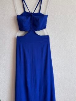 Vestido Longo Azul Caneta