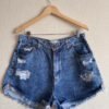 Short Jeans Frente e Barra Desfiadas