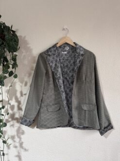 Blazer Clássico Quadriculado Forro Animal Print Tamanho G