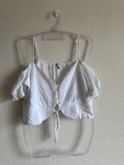 Cropped Branco com Manguinha