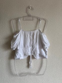 Alternative view of Cropped Branco com Manguinha