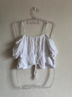 Alternative view of Cropped Branco com Manguinha